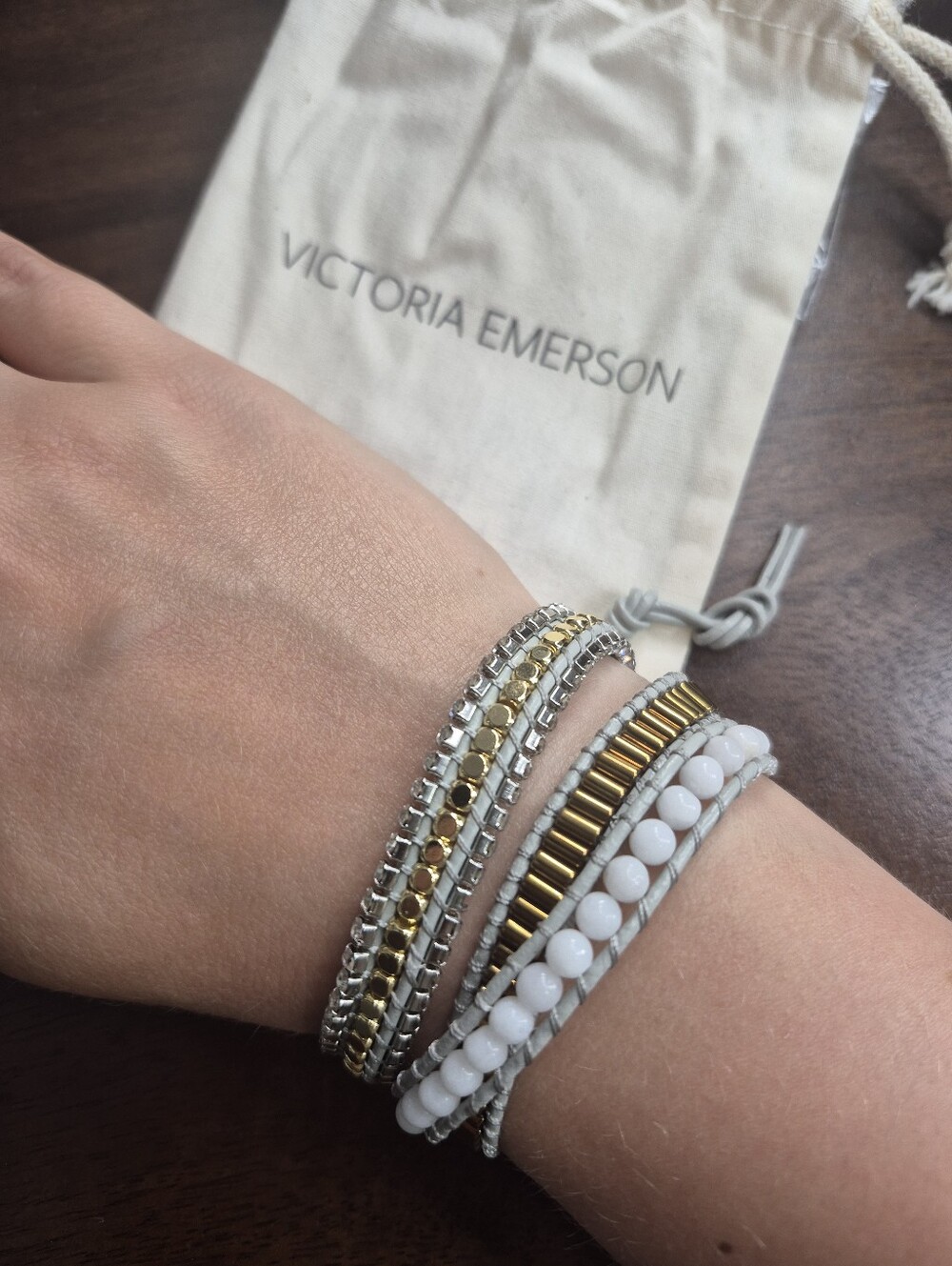 NWT Victoria Emerson Multi-Wrap Beaded Leather Bracelet - Picture 13 of 15